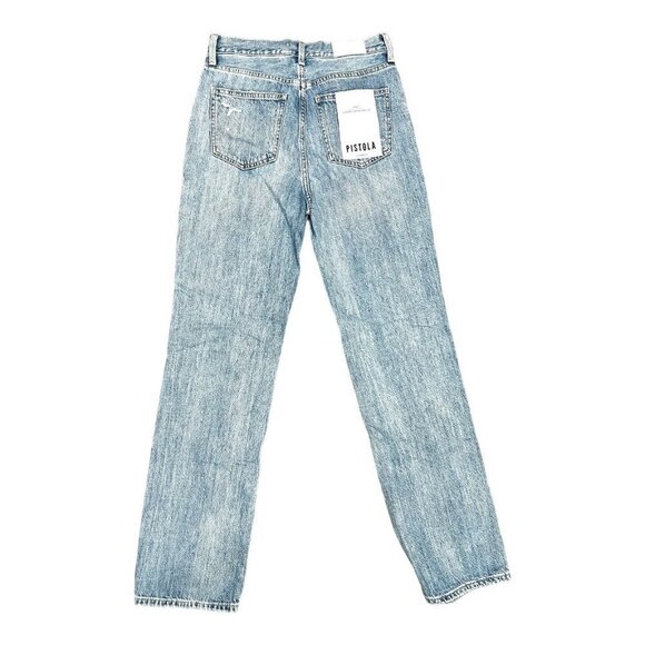 Pistola Womens Cassie Destroyed Button Fly Straight Leg Jeans Size 26 I142 - Picture 6 of 7